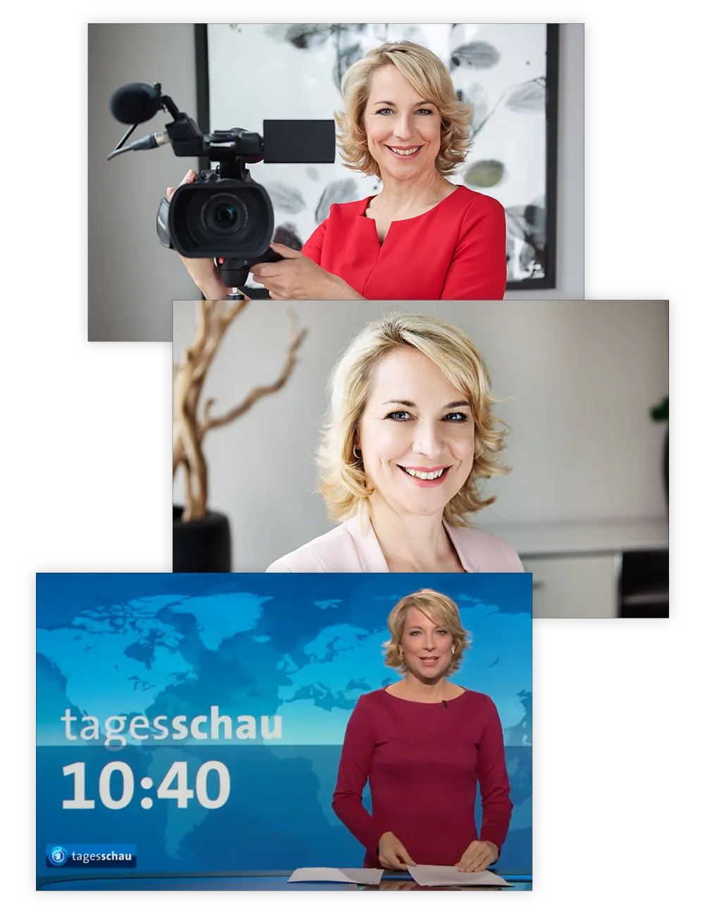 Ina Böttcher – mit Kamera, im Porträt und als Tagesschau-Sprecherin